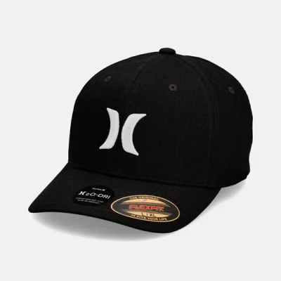 Hurley Cap men One And Only H20 DRI  | כובע הארלי שחור לוגו לבן