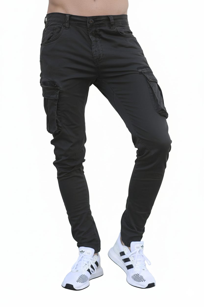 מכנס דגמח אפור לגבר ללא שרוך