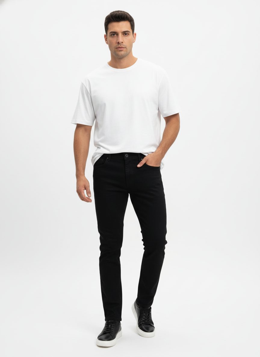 מכנסי ערב אלגנטיים לגבר בצבע אפור מלאנג׳ עם כיס צד